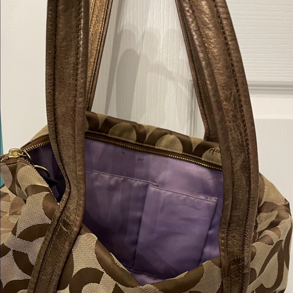 Coach Tan and Brown Signature Tote - Picture 10 of 10